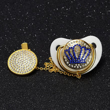 Load image into Gallery viewer, MIYOCAR bling bling bling crown rhinestone Baby white Pacifier/ Nipples /Dummy /cocka /chupeta baby gift babyshower
