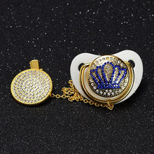 Load image into Gallery viewer, MIYOCAR bling bling bling crown rhinestone Baby white Pacifier/ Nipples /Dummy /cocka /chupeta baby gift babyshower
