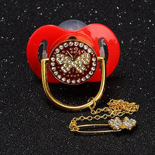 Load image into Gallery viewer, MIYOCAR bling bling bling crown rhinestone Baby white Pacifier/ Nipples /Dummy /cocka /chupeta baby gift babyshower
