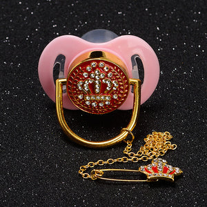 MIYOCAR bling bling bling crown rhinestone Baby white Pacifier/ Nipples /Dummy /cocka /chupeta baby gift babyshower