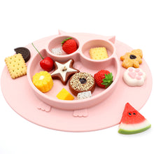 Load image into Gallery viewer, New Spot Owl Style Cartoon-in-one Silica Gel Children&#39;s Dinner Plate with Non-Slip and Subsidiary kids Plate
