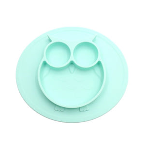 New Spot Owl Style Cartoon-in-one Silica Gel Children's Dinner Plate with Non-Slip and Subsidiary kids Plate