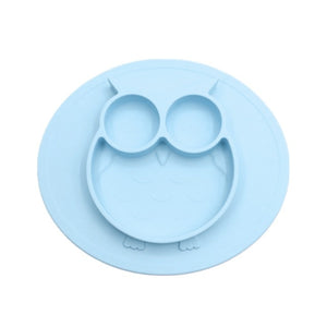 New Spot Owl Style Cartoon-in-one Silica Gel Children's Dinner Plate with Non-Slip and Subsidiary kids Plate