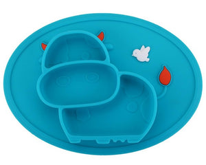 Qshare Baby Silicone Tableware Children Food Feeding Container Placemat Infant Feeding Cup Baby Dishes Suction Bowl Kids Plate