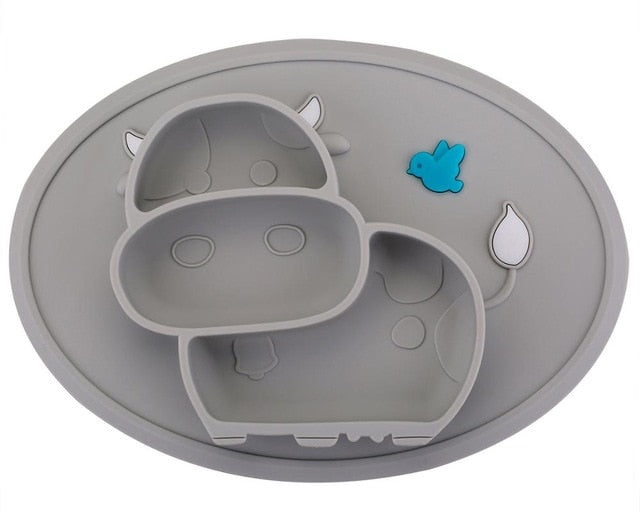 Qshare Baby Silicone Tableware Children Food Feeding Container Placemat Infant Feeding Cup Baby Dishes Suction Bowl Kids Plate