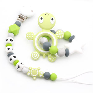 DIY NEW Personalized Name Handmade Pacifier Clips Holder Chain Teething Silicone Pacifier Chains Holder Baby Teether Dummy Clips