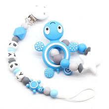Load image into Gallery viewer, DIY NEW Personalized Name Handmade Pacifier Clips Holder Chain Teething Silicone Pacifier Chains Holder Baby Teether Dummy Clips
