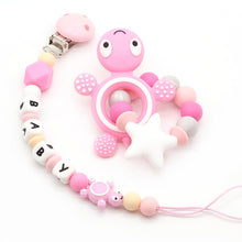 Load image into Gallery viewer, DIY NEW Personalized Name Handmade Pacifier Clips Holder Chain Teething Silicone Pacifier Chains Holder Baby Teether Dummy Clips
