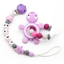 Load image into Gallery viewer, DIY NEW Personalized Name Handmade Pacifier Clips Holder Chain Teething Silicone Pacifier Chains Holder Baby Teether Dummy Clips
