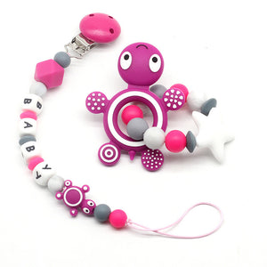 DIY NEW Personalized Name Handmade Pacifier Clips Holder Chain Teething Silicone Pacifier Chains Holder Baby Teether Dummy Clips