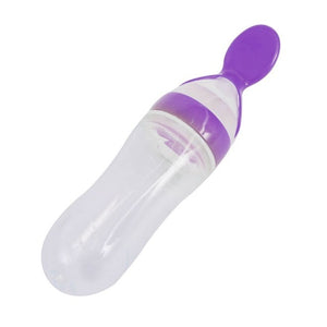 Hot Newborn Baby Squeezing Feeding Bottle Silicone Training Rice Spoon Infant Cereal Food Supplement Feeder Safe
