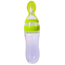 Load image into Gallery viewer, Hot Newborn Baby Squeezing Feeding Bottle Silicone Training Rice Spoon Infant Cereal Food Supplement Feeder Safe
