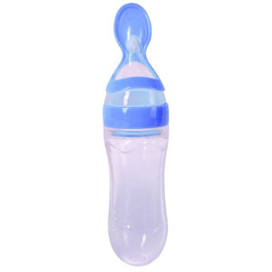 Hot Newborn Baby Squeezing Feeding Bottle Silicone Training Rice Spoon Infant Cereal Food Supplement Feeder Safe