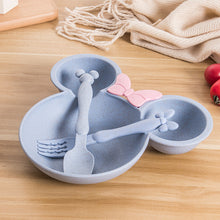 Load image into Gallery viewer, Natural Wheat Straw Bowl Baby Cartoon Tableware Set Toddler Kids Dinner Feeding Food Plate Children Training Bowl Spoon Fork
